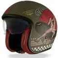 Premier Motorradhelm Vintage Pin Up Jethelm, integriertes Sonnenvisier