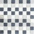 Marmor Mosaik Fliese Naturstein beige grau schwarz Fliesenspiegel Wand - ...