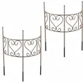 Relaxdays Staudenhalter Stahl Braun Halbrund 2er Pack 41,5 cm x 31 cm x 14,5 cm 0,4 kg