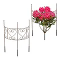 Relaxdays Staudenhalter, 2-teilige Rankhilfe, Pfingstrose & Hortensie, Pflanzenstütze HxB 41,5 x 31 cm, Stahl, braun