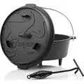 BBQ-Toro Dutch Oven DO6P, 7,3 L Premium Gusseisen Kochtopf, Gusstopf - Schwarz
