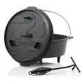 BBQ-TORO Dutch Oven 6 QT Premium Gusstopf Gusseisen Bräter 6 L mit Deckelheber