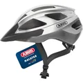 ABUS Rennradhelm Macator - sportiver Fahrradhelm für Einsteiger - auch für Zopfträger/-innen - für Damen und Herren - Silber, Größe S