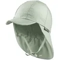 Sterntaler® Schirmmütze 50+ Schirmmütze mit Nackenschutz uni (1-St) Kinderhut aus UV-Popeline mit Bindeband und UV-Schutz 50+ grün 45 cm