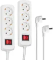 Hama Steckdosenleiste 3-fach 2er Set 1,4m Schalter 45° Stromleiste Weiß