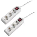 2x Hama Steckdosenleiste 3-fach 1,4m Steckerleiste mit Schalter Schuko Typ F 45°