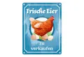 speecheese Metallschild Frische Eier zu verkaufen Metallschild in 15x20 cm mit Huhn Motiv