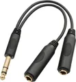 Splitterkabel Y-Kabel-Verteiler TRS Stereo 6,3mm 20cm Audiokabel für Musikgeräte