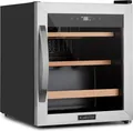 Klarstein Weinkühlschrank, Getränkekühlschrank Schmal, Kühlschrank mit Glastür, Getränkekühlschränke Freistehend, Weinkühlschrank Klein, Weinkühlschränke 1 Zone, UV-Schutz, 4-18 °C, 12 Flaschen