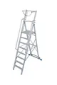 KRAUSE Alu-Stufen-Stehleiter, mit großer Standplattform, mit Sicherheitsbügel und Kette, 8 Stufen 124066