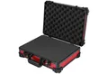 HMF Werkzeugkoffer Transportkoffer mit Noppen- & Rasterschaumstoff, Universalkoffer für, Kamera, Messgeräte & Tabletop-Miniaturen, 39 x 29 x 12 cm, Rot