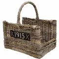 Feuerholzkorb Kaminholzkorb Rattankorb 45cm Rattan Eckig Henkel Handmade Lager