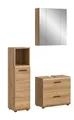 xonox.home – 3 TLG. Badezimmerkombination Ice 105x185x30 cm in Korpus und Front Artisan Oak Nachbildung – Hochwertige Badmöbel-Kombi – modern, pflegeleicht & edel