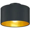 Trio Leuchten Deckenleuchte, Schwarz, Gold, Metall, Textil, 22 cm, Lampen & Leuchten, Innenbeleuchtung, Leuchten nach Räumen, Schlafzimmerlampen