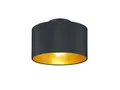 Trio Leuchten Hostel 608200279 Deckenleuchte, Metall, Stoffschirm Schwarz Matt/Gold