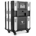 STAHLWERK Mobiles Toolbox Set mit 3 Werkzeugkoffern Rollbrett und Lenkrollen