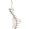 Dolle Mittelholmtreppe Dublin Buche Perlgrau GH bis 337 cm 1/2gew. 65 cm FSC®