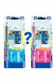 Pelikan Combino Schulset, ergonomischer dreieckiger Bleisstift B, Radierer, Doppellochspitzer, 1 Stück farbig sortiert - keine Farbauswahl möglich!