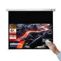 celexon Economy Motor-Leinwand 90" | 200x113 cm 16:9 | elektrische 4K,Full-HD Beamer-Leinwand für Büro-Präsentationen & Ihr Heimkino | zur Wand- und Deckenmontage | inkl. Fernbedienung