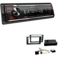 Kenwood KMM-BT209 1-DIN Autoradio Bluetooth USB AUX-In Short Body mit Einbauset für Seat Exeo schwarz mit Canbus