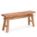 DESIGN DELIGHTS SITZBANK East | Mahagoni, 118x27,5x53cm (BxTxH) | natürliche Holzbank, rustikale Flurbank, Küchenbank, Vintage Beistellbank, Bettbank | Farbe: 01 Natur-Vintage