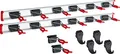 Bruns Gerätehalter 100 cm - 2 Schienen mit 14 Halter und 4 Haken - Gartengerätehalter, Besenhalterung Wandhalterung Spannbereich 0-50mm, schwarz/rot