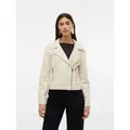 Vero Moda Bikerjacke VMJOSE SHORT FAUX SUEDE JACKET GA NOOS mit asymetrischem Reißverschluss beige S (36)