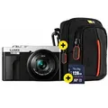 Panasonic Lumix DC-TZ99 Silber/Schwarz | ✔️ Kostenlose Case Logic DCB-313 Tasche & 128GB Speicherkarte