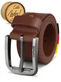 Cartvelli Premium Ledergürtel Herren braun cognac 80cm Made in Germany mit Geschenkbox Echt-Leder Herrengürtel Vollleder Jeansgürtel Leder Gürtel 40mm Anzug jeans chino pants M19b-80