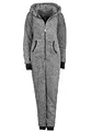 Eight 2 Nine Damen Teddyfleece Jumpsuit mit Kapuze und Öhrchen, Flauschiger Overall mit Daumenlöchern, kuschelig bequemer One-Piece für entspannte Stunden, schwarz, grau, rosa XS-XL Dark-Grey XS/S