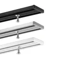 GARDINEUM Gardinenschiene Vorhangschiene, Aluminium, weiß, glatte, glänzende Oberfläche, 2-läufig, vorgebohrt, hochwertig, flach (weiß, 2-Lauf - 1,80 m)