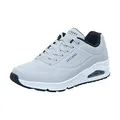 Skechers Herren UNO Stand ON AIR Sneaker, Light Gray Durabuck/Black Trim, 46 EU