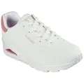 Skechers UNO - POP BACK Sneaker Freizeitschuh, Halbschuh, Schnürschuh komfortabler Skech-Air Funktion rosa|weiß 38 EU