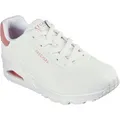 Skechers Uno Pop Back Synthetische Damen Sneaker In Weiß/Koralle