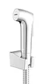 WENKO Bidet-Set Watersaving, Hygiene WC-Set mit Handbrause/Sprühkopf, Schlauch und Wandhalterung, Silber