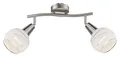 GLOBO LIGHTING LED Deckenstrahler MILOUD, 2-flammig, Nickel matt, Weiß, Glas, LED wechselbar, Warmweiß, Deckenlampe