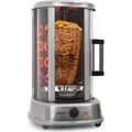 oneConcept Kebap Master Dönergrill, Gyrosgrill mit Glasschiebetür, geschlossen, Dönerspieß, Edelstahl, Vertikalgrill - Silber
