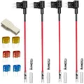 Micro 2 Sicherungshalter, 4 Stück, mit Kabel, 5A/10A/15A Sicherungen, kompatibel