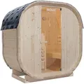 HOME DELUXE - Outdoor Sauna CUBE M - Maße: ca. 194 cm x 195 cm x 120 cm, Holz: Fichtenholz - inkl. Saunaofen und Saunazubehör I Gartensauna, Auß... - Braun