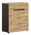 Kommode Eiche grau 80 cm Schuhschrank Schuhkommode Beistellschrank Canu