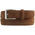 BELTINGER Ledergürtel Gürtel aus Veloursleder 3,5 cm - Weicher Velour-Ledergürtel für Herren (1-St) braun|silberfarben 120 cm (Gesamtlänge 135 cm)