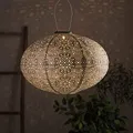 Lights4fun LED Solar Lampion Oval Tyvek Marokkanische Laterne Außenbereich
