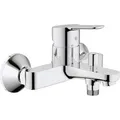 GROHE BauEdge, Badewannenarmatur (Duscharmatur für die Badewanne, Mischbatterie mit automatischer Umstellung Wanne/Brause, mit integriertem Rückl... - Silber