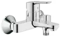 GROHE BauEdge, Badewannenarmatur (Duscharmatur für die Badewanne, Mischbatterie mit automatischer Umstellung Wanne/Brause, mit integriertem Rücklaufventil, S-Anschlüsse), chrom, 23334000