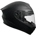 Motorradhelm Integralhelm M72 Helm Größe XL Rollerhelm Sturzhelm matt schwarz Visier klar - Schwarz