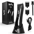 SHAV™ CutFree™ Intimrasierer für Männer Wasserdichter Elektrischer Trimmer, Nass/Trocken Haarschneider mit Wechselbarem Keramikklingen-Modul, Bodygroomer für Intim und Körperhaar Männerpflege Rasierer
