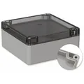 POLLIN, Polycarbonat Gehäuse, 122 x 120 x 55 mm, IP66, Lichtgrau, Glasklarer Deckel