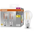 OSRAM LED-Lampe Base Classic A Filament, E27, 7W ersetzt 60W, warmweiß, 2 Stück