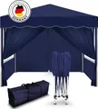 Kronenburg Faltpavillon 3x3m - Wasserfest, UV-Schutz 50+, 4 Seitenteile, blau