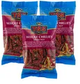 3er Pack TRS Extra scharfe rote Chilis, ganz, [3x 50g] getrocknete Chili